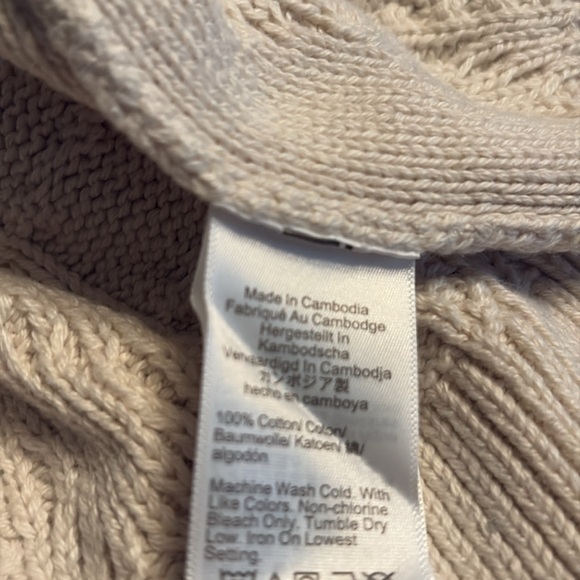 J Crew Factory Cable crewneck sweater cotton ivory cream Size XS NWT - Picture 6 of 7